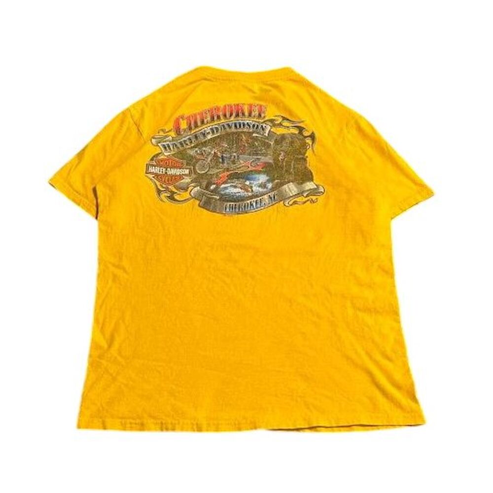 Vintage Harley Davidson Cherokee North Carolina‎ Graphic Biker Grunge T-Shirt!